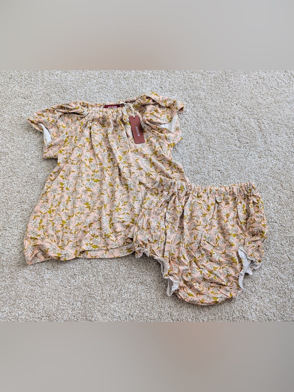 Milkbarn Pink Floral Kids Matching Set